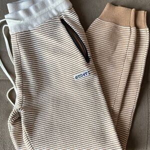 ECHT women’s  Beige and White Striped Joggers